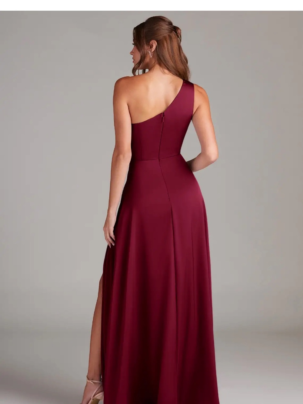 NWT Azazie Brooke Dress in Burgundy - Picture 4 of 4